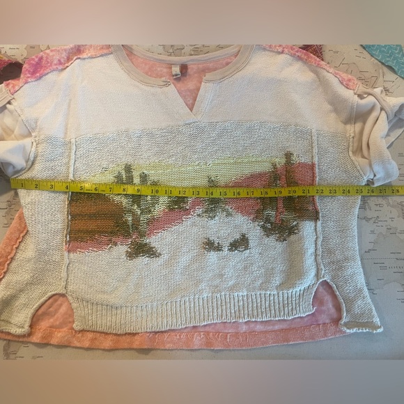 Anthropologie Pilcro Desert Intarsia Sweater Tee Size Medium - Picture 10 of 11